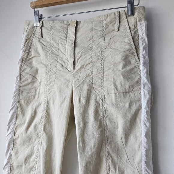 Annette Goertz Germany 2020 Cream And White Stripe Split Hem Leisure Pants - Picture 6 of 15